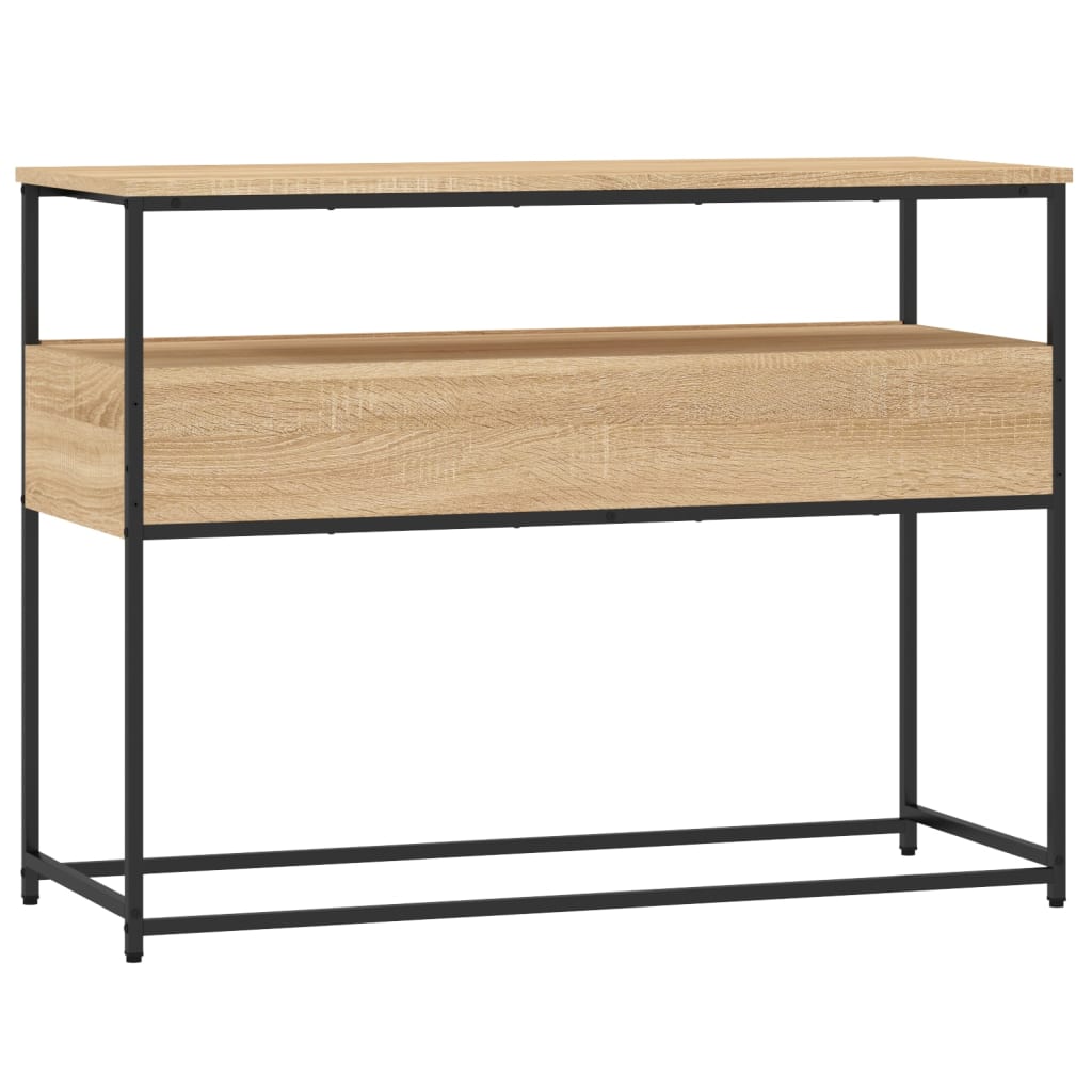 Table console chêne sonoma 100x40x75 cm bois d'ingénierie - XIOS