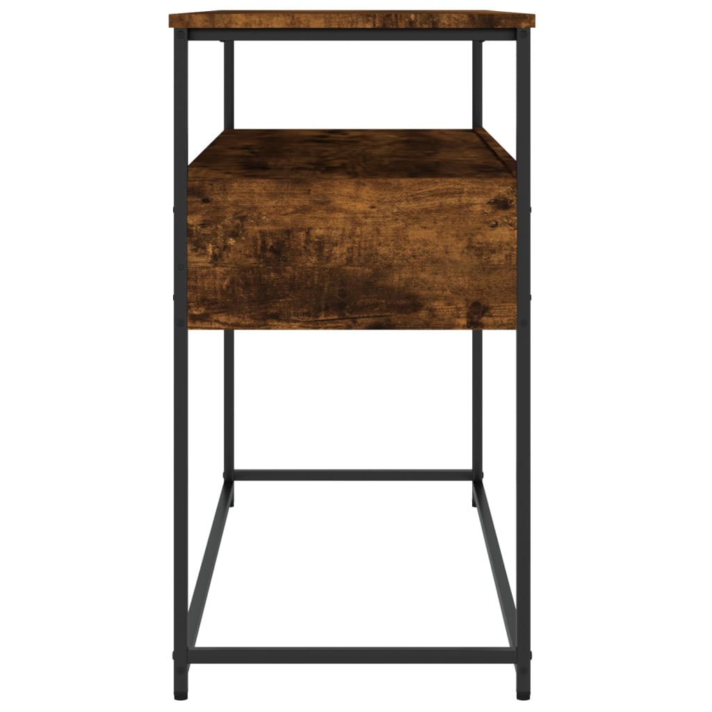 Table console chêne fumé 100x40x75 cm bois d'ingénierie - XIOS