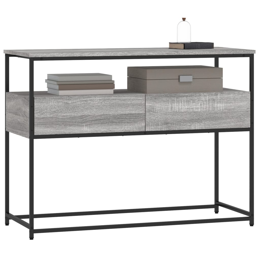 Table console sonoma gris 100x40x75 cm bois d'ingénierie - XIOS