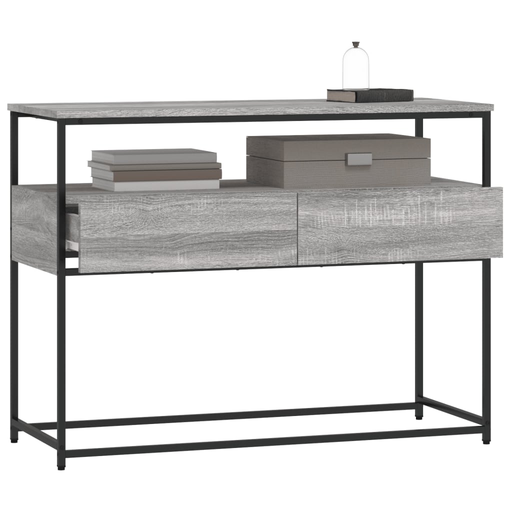 Table console sonoma gris 100x40x75 cm bois d'ingénierie - XIOS