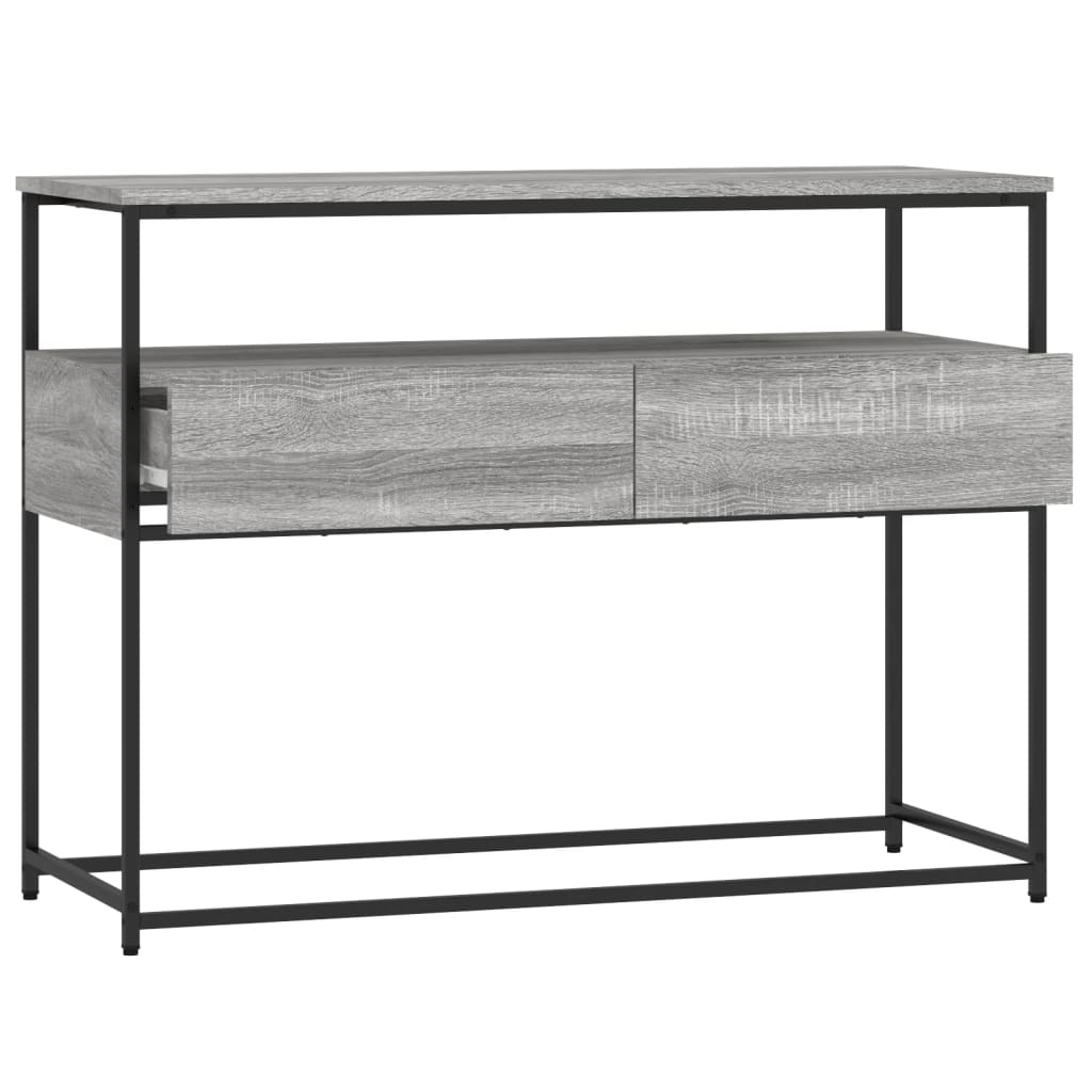Table console sonoma gris 100x40x75 cm bois d'ingénierie - XIOS
