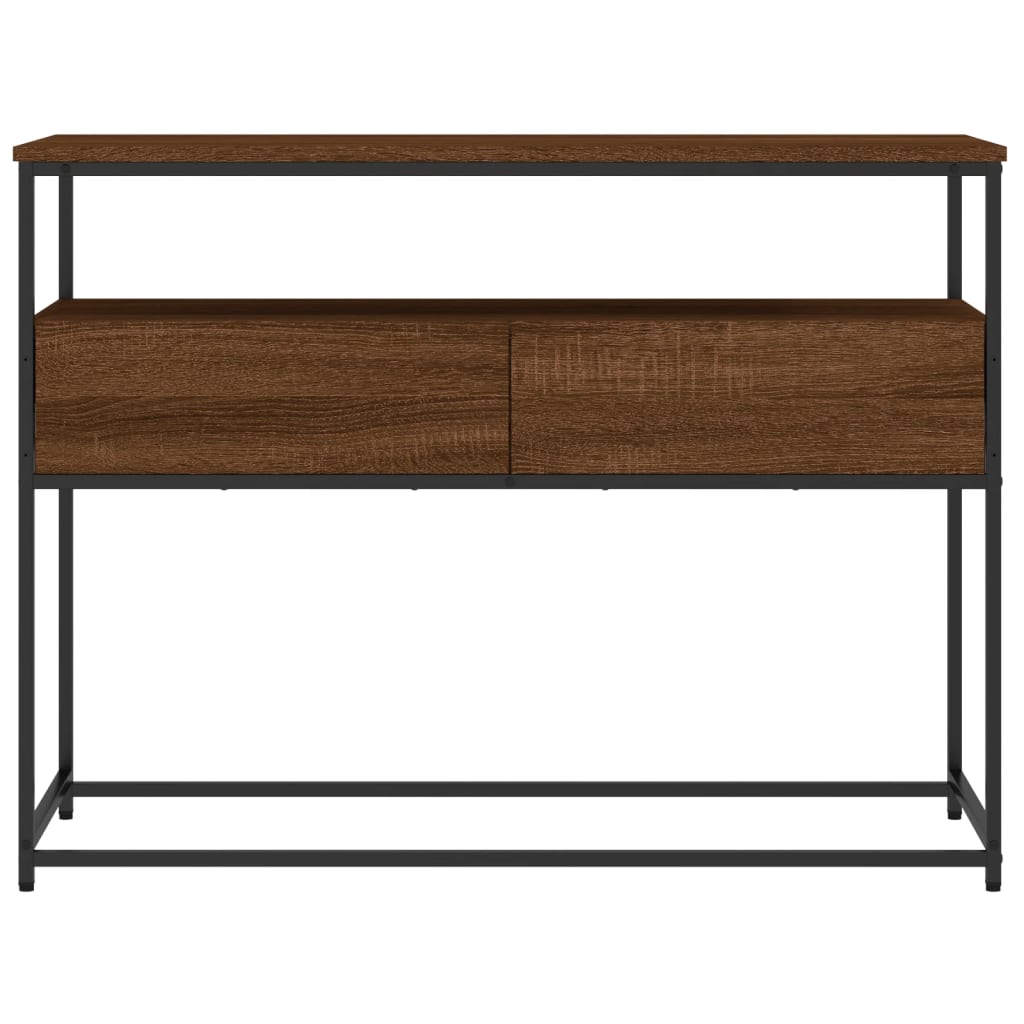 Table console chêne marron 100x40x75 cm bois d'ingénierie - XIOS