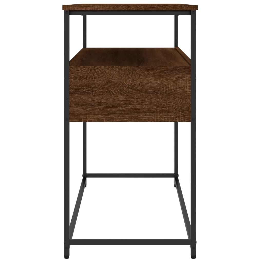 Table console chêne marron 100x40x75 cm bois d'ingénierie - XIOS