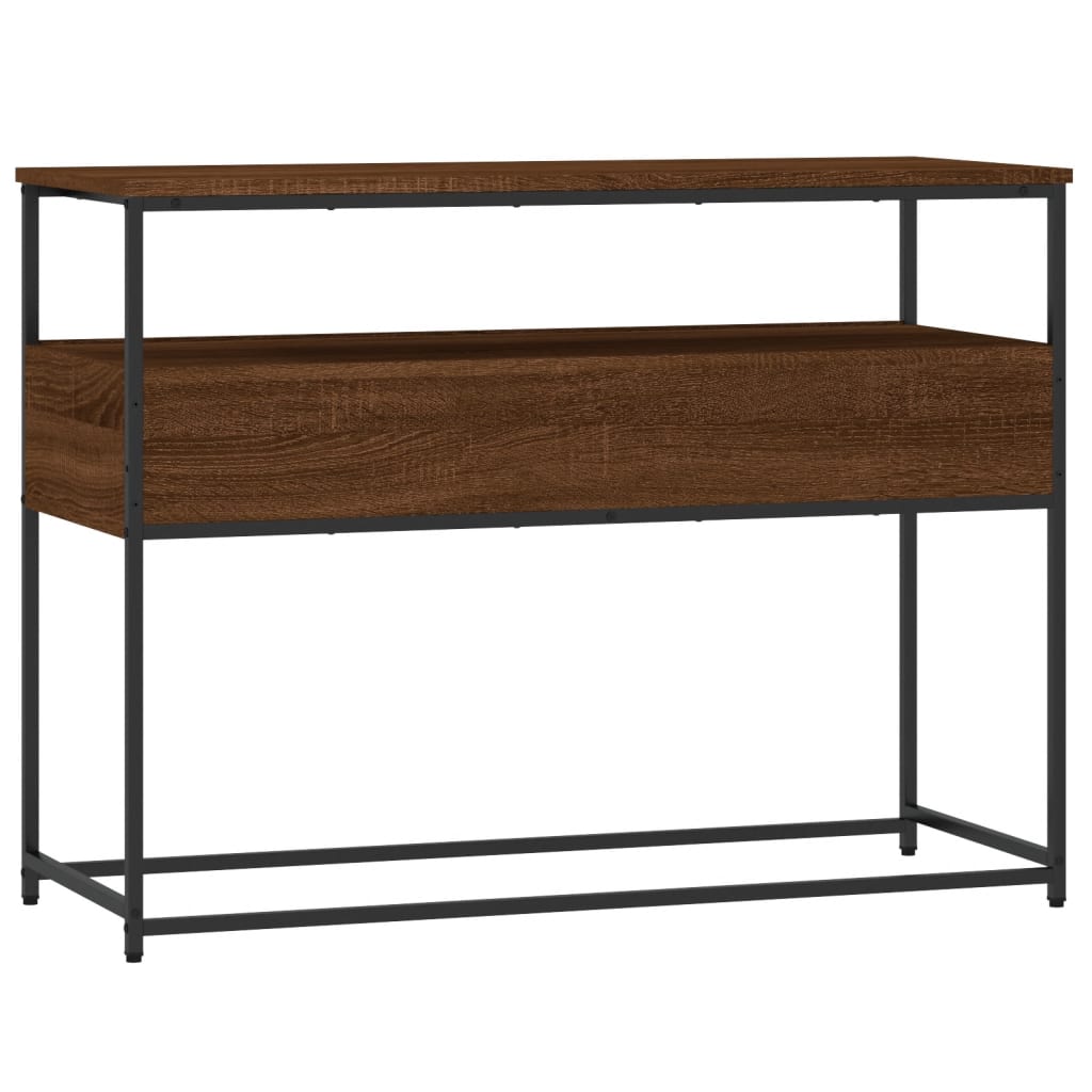 Table console chêne marron 100x40x75 cm bois d'ingénierie - XIOS