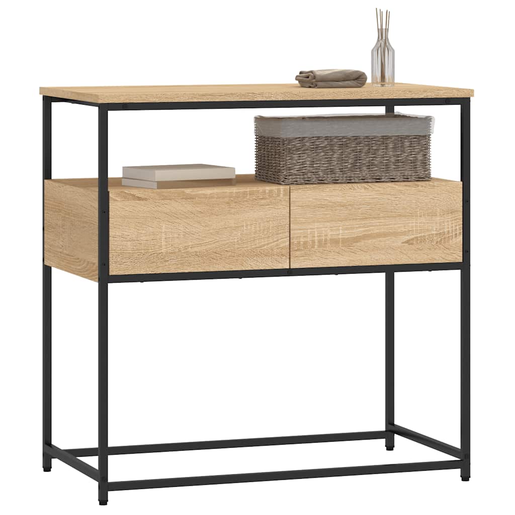 Table console chêne sonoma 75x40x75 cm bois d'ingénierie - XIOS