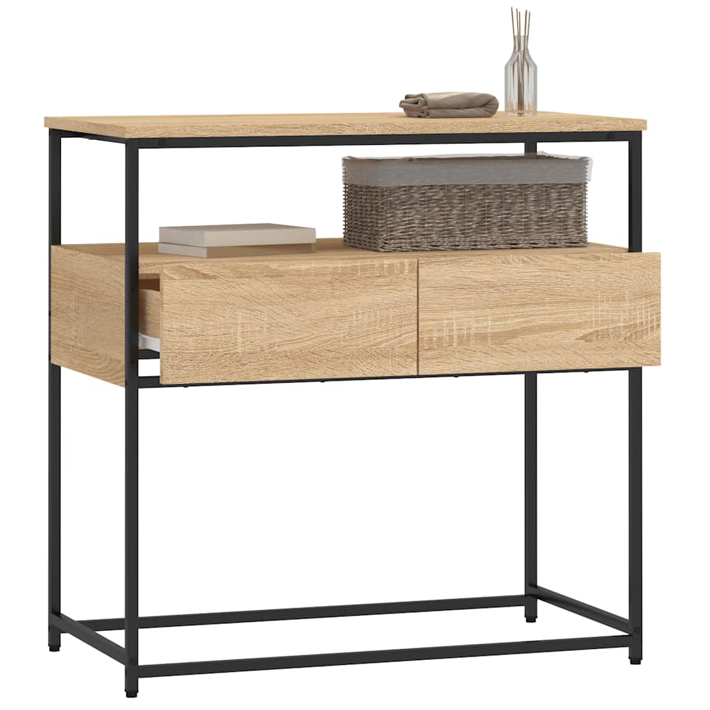 Table console chêne sonoma 75x40x75 cm bois d'ingénierie - XIOS