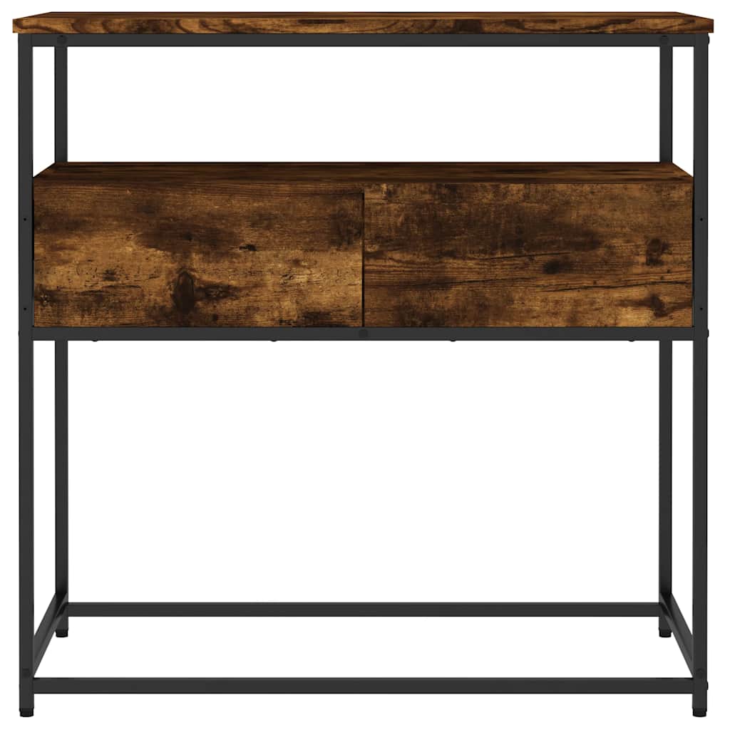 Table console chêne fumé 75x40x75 cm bois d'ingénierie - XIOS