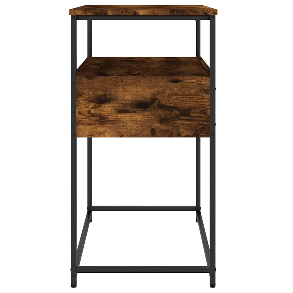 Table console chêne fumé 75x40x75 cm bois d'ingénierie - XIOS