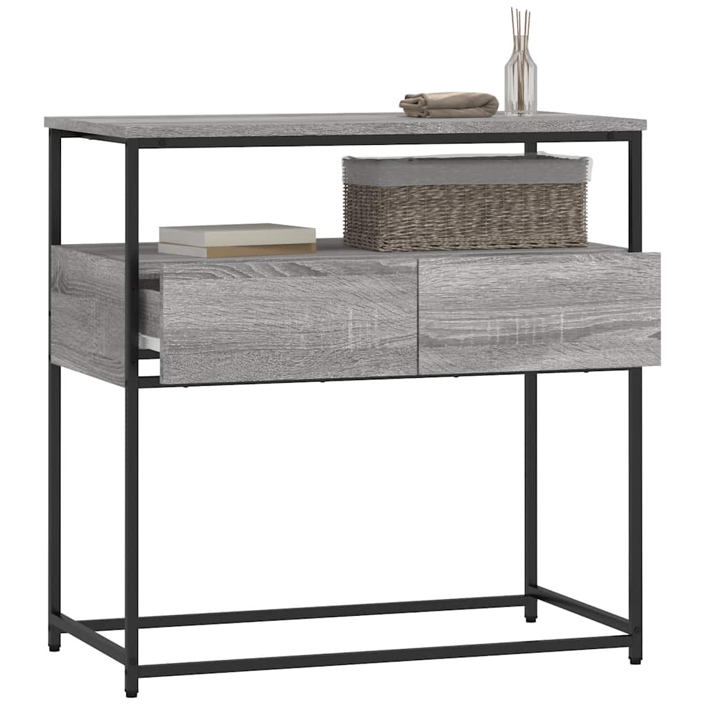 Table console sonoma gris 75x40x75 cm bois d'ingénierie - XIOS