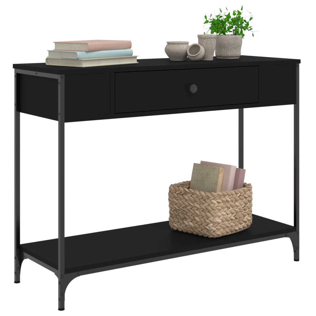 Table console noir 100x34,5x75 cm bois d'ingénierie - XIOS