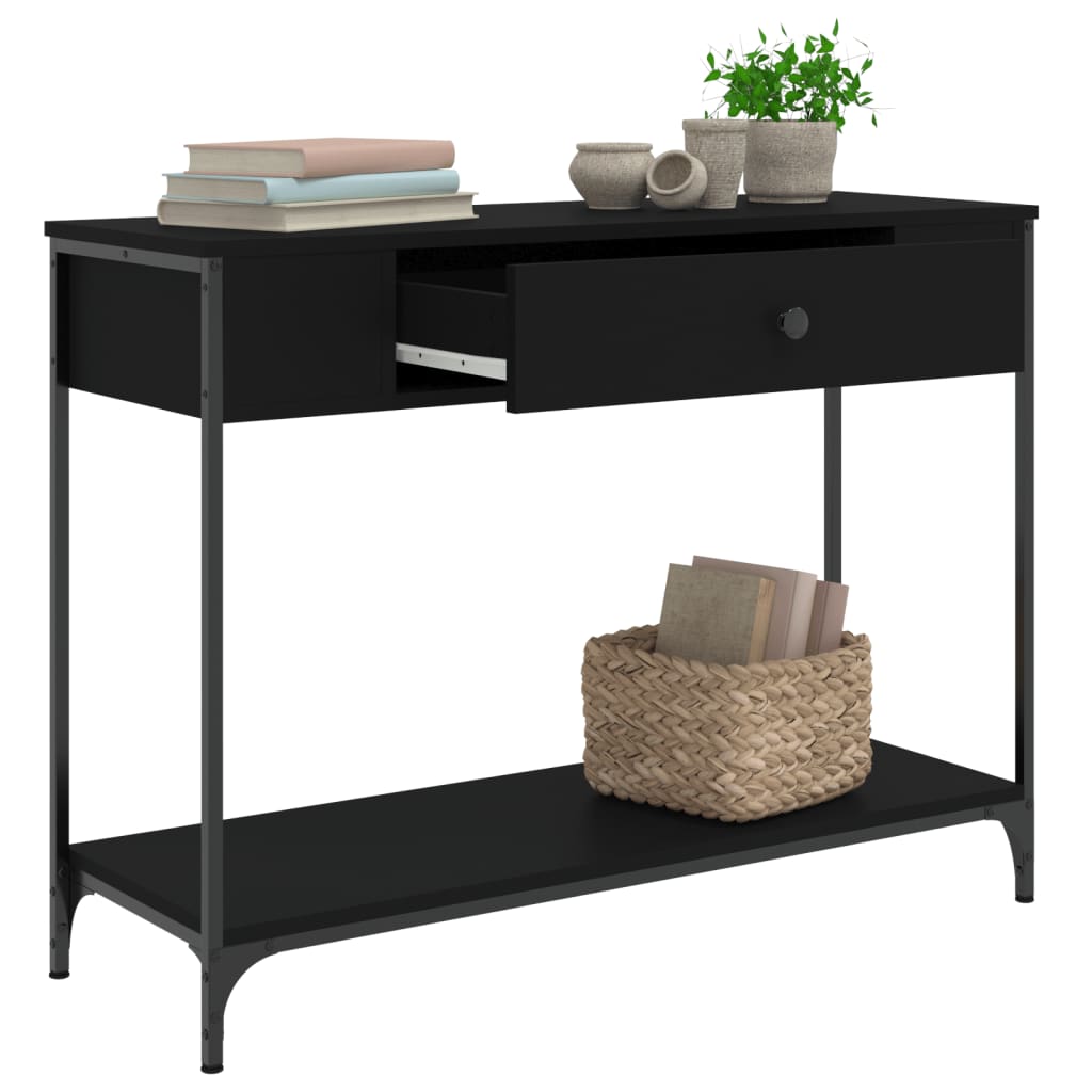 Table console noir 100x34,5x75 cm bois d'ingénierie - XIOS