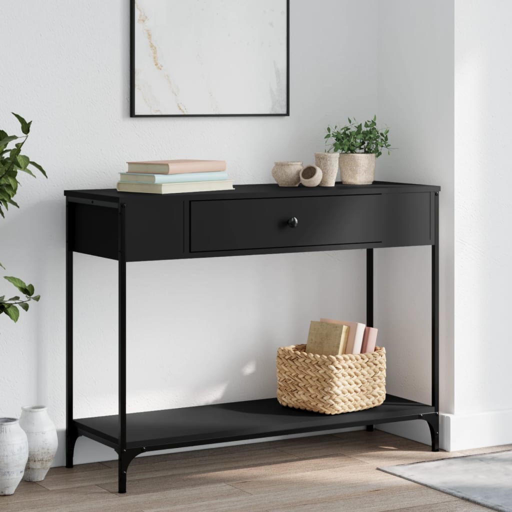 Table console noir 100x34,5x75 cm bois d'ingénierie - XIOS