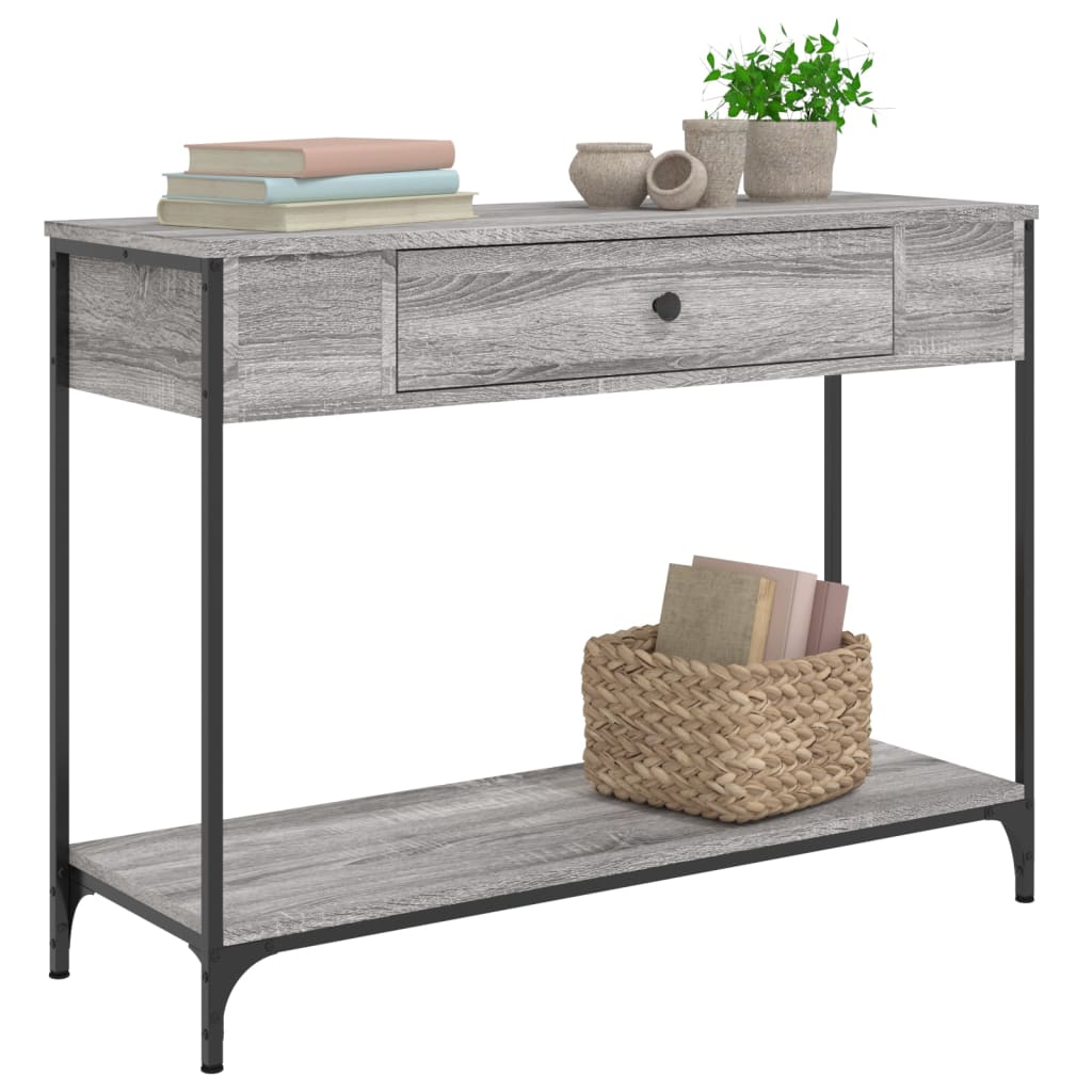 Table console sonoma gris 100x34,5x75 cm bois d'ingénierie - XIOS
