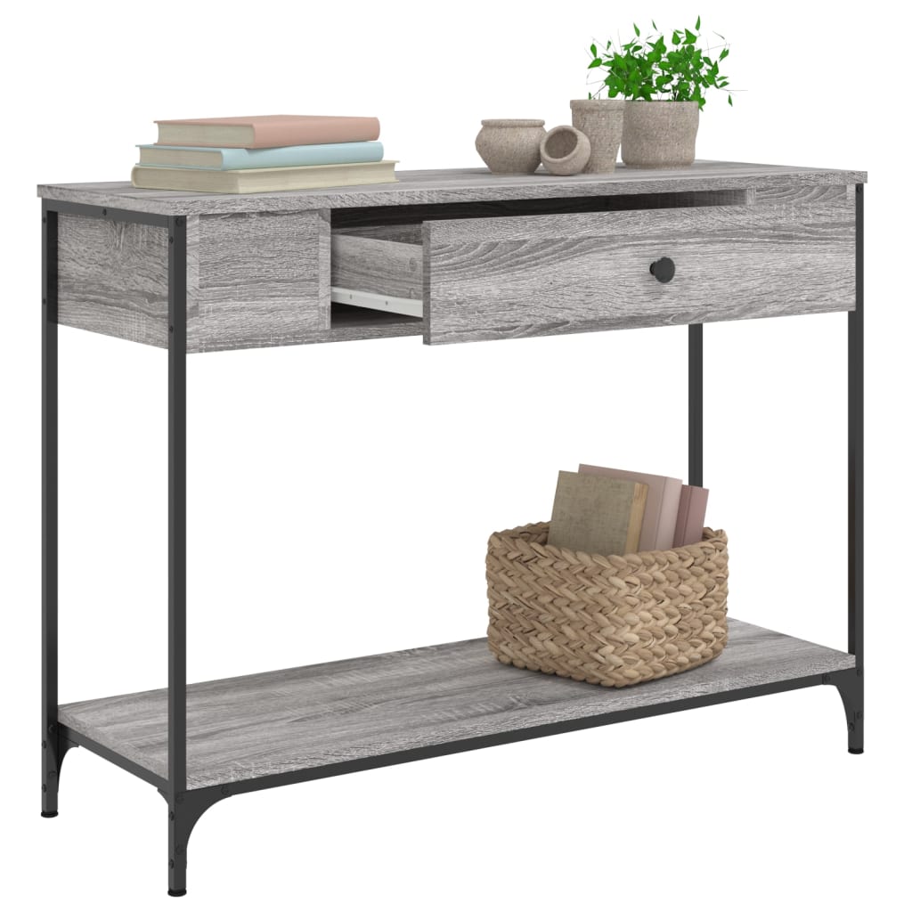 Table console sonoma gris 100x34,5x75 cm bois d'ingénierie - XIOS