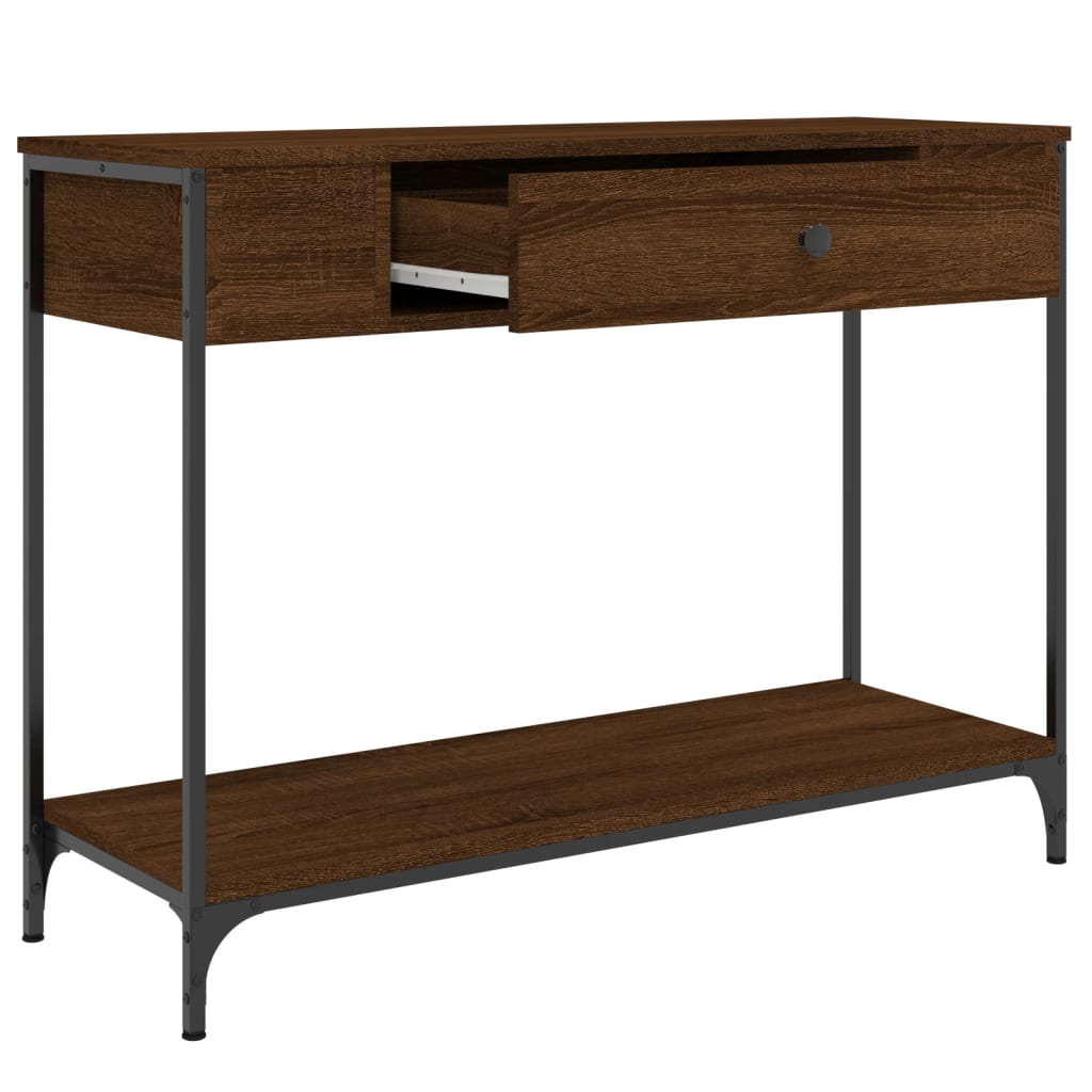 Table console chêne marron 100x34,5x75 cm bois d'ingénierie - XIOS