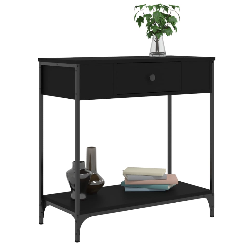 Table console noir 75x34,5x75 cm bois d'ingénierie - XIOS