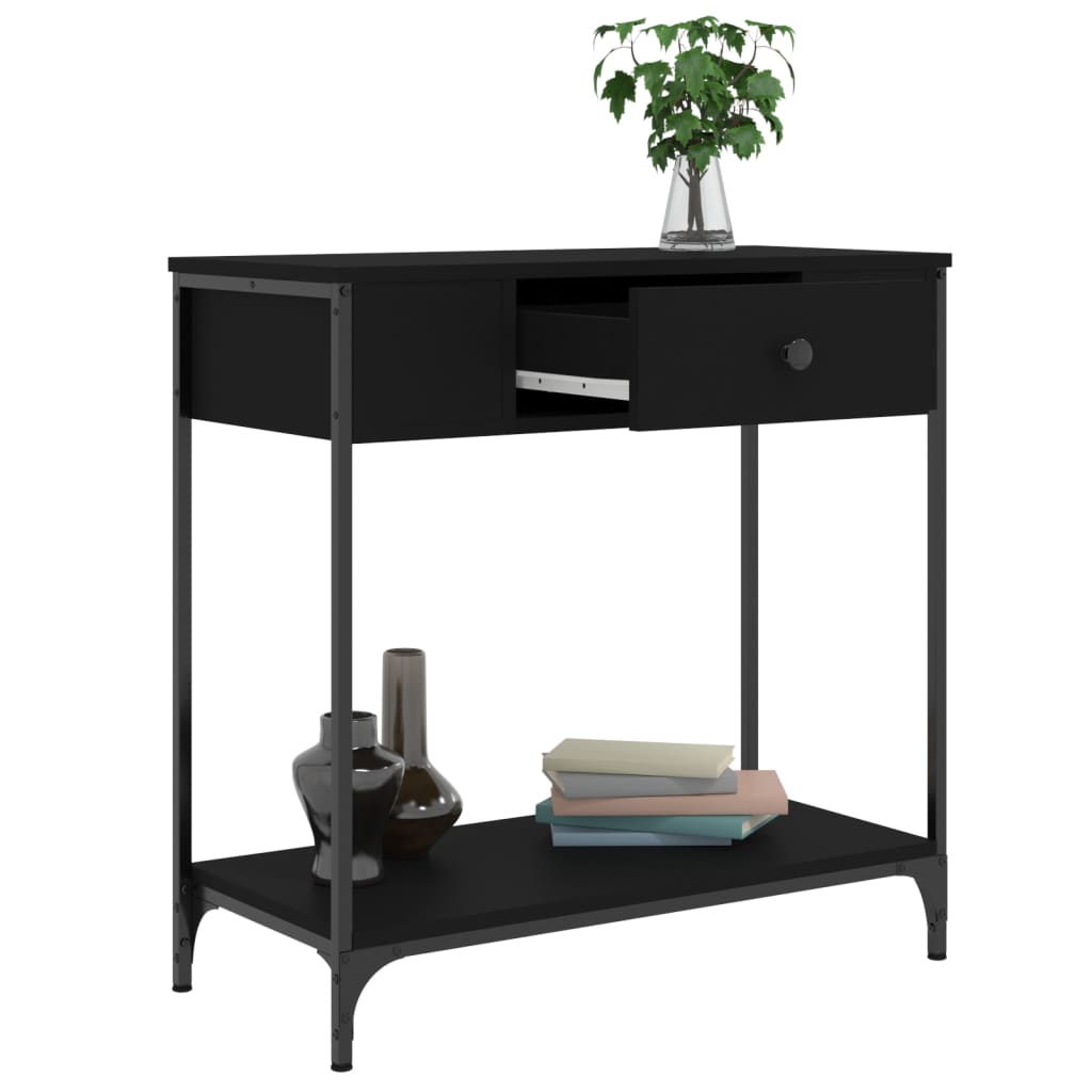 Table console noir 75x34,5x75 cm bois d'ingénierie - XIOS