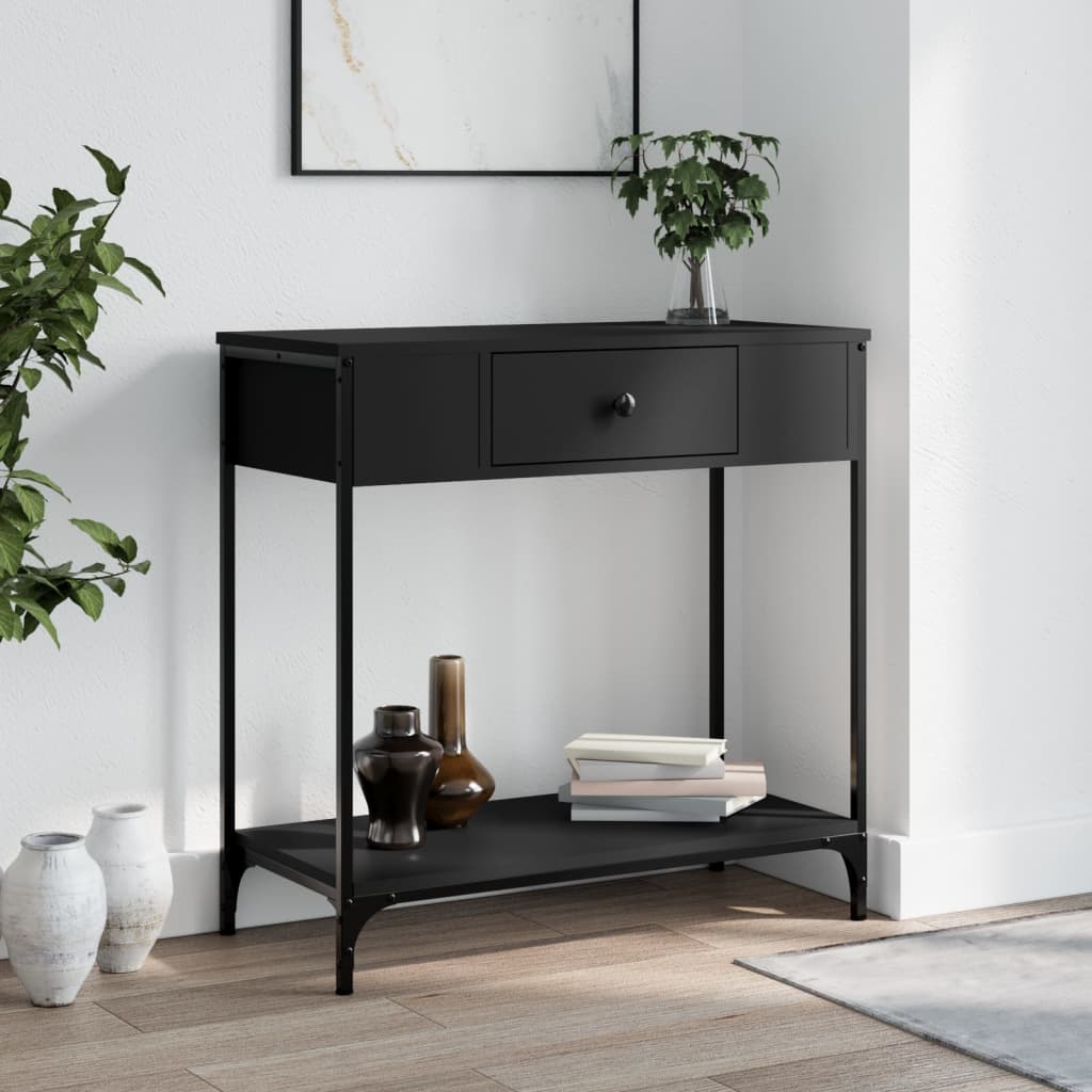 Table console noir 75x34,5x75 cm bois d'ingénierie - XIOS