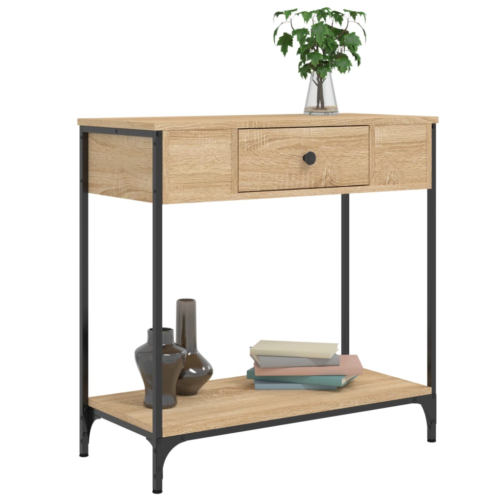 Table console chêne sonoma 75x34,5x75 cm bois d'ingénierie - XIOS
