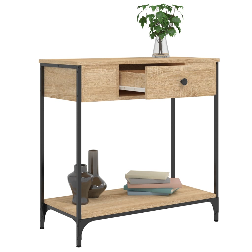 Table console chêne sonoma 75x34,5x75 cm bois d'ingénierie - XIOS