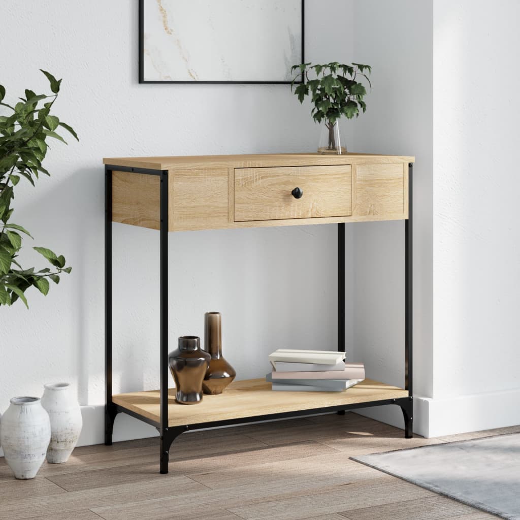 Table console chêne sonoma 75x34,5x75 cm bois d'ingénierie - XIOS