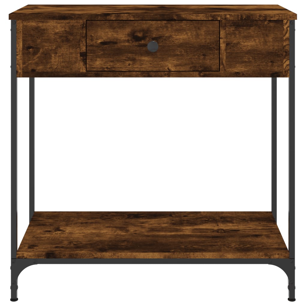 Table console chêne fumé 75x34,5x75 cm bois d'ingénierie - XIOS