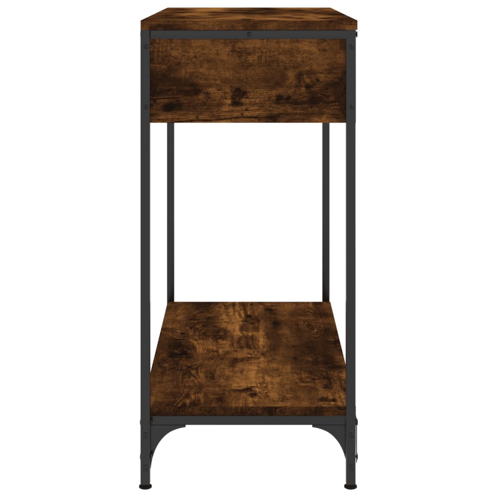Table console chêne fumé 75x34,5x75 cm bois d'ingénierie - XIOS