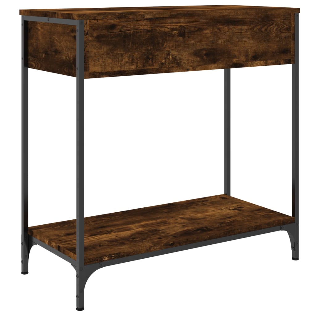 Table console chêne fumé 75x34,5x75 cm bois d'ingénierie - XIOS