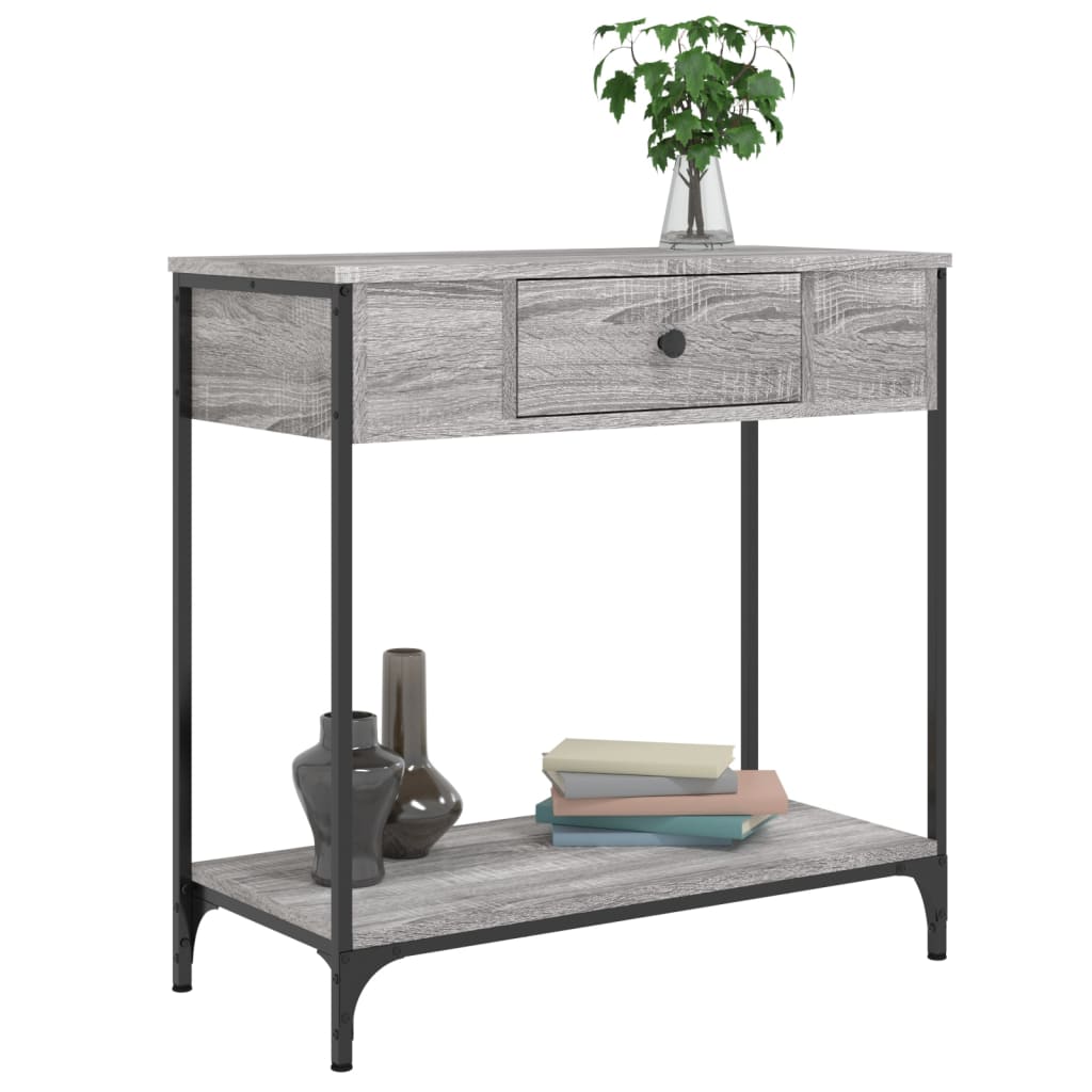Table console sonoma gris 75x34,5x75 cm bois d'ingénierie - XIOS