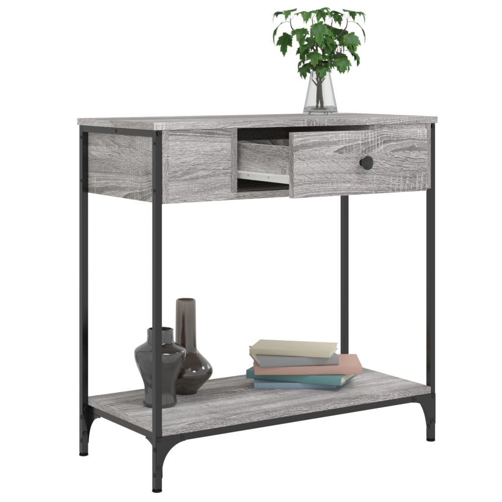 Table console sonoma gris 75x34,5x75 cm bois d'ingénierie - XIOS