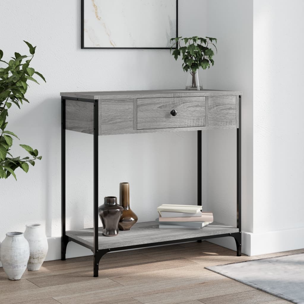 Table console sonoma gris 75x34,5x75 cm bois d'ingénierie - XIOS