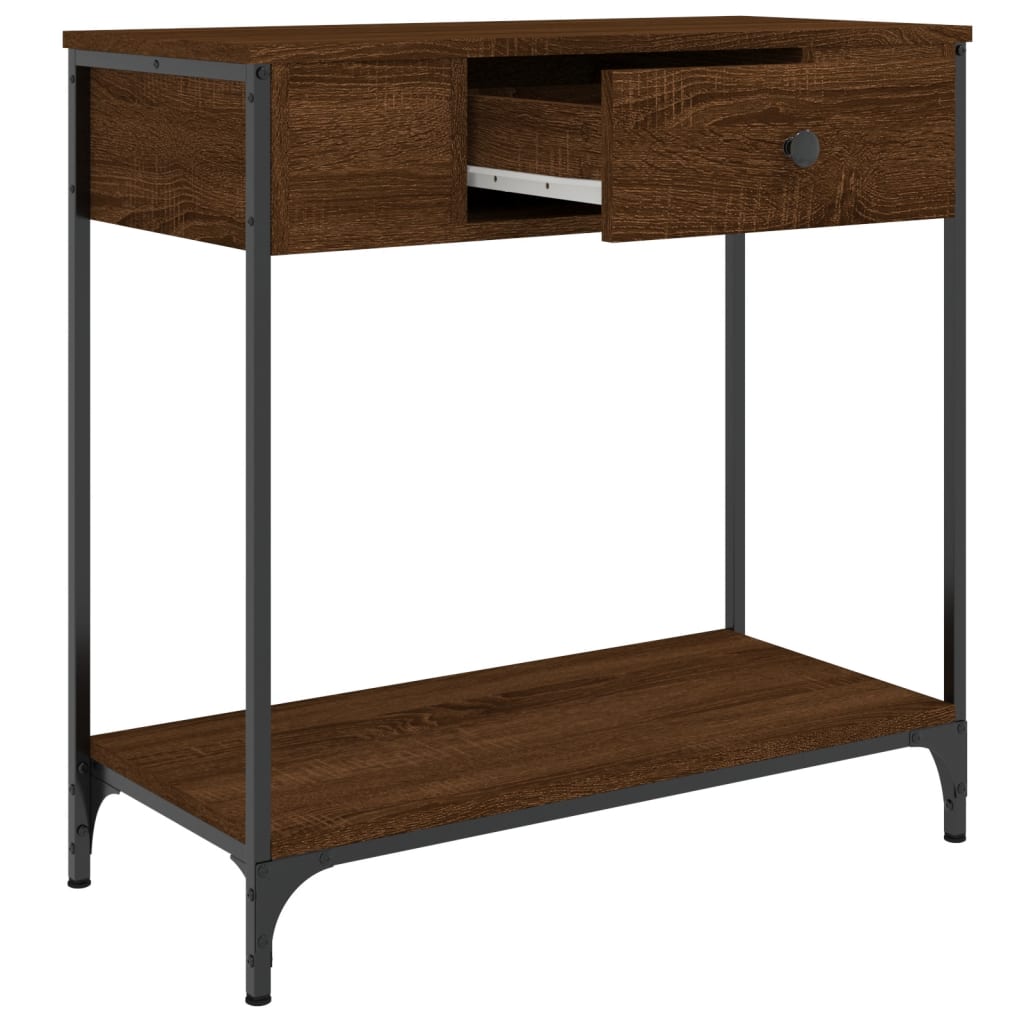Table console chêne marron 75x34,5x75 cm bois d'ingénierie - XIOS