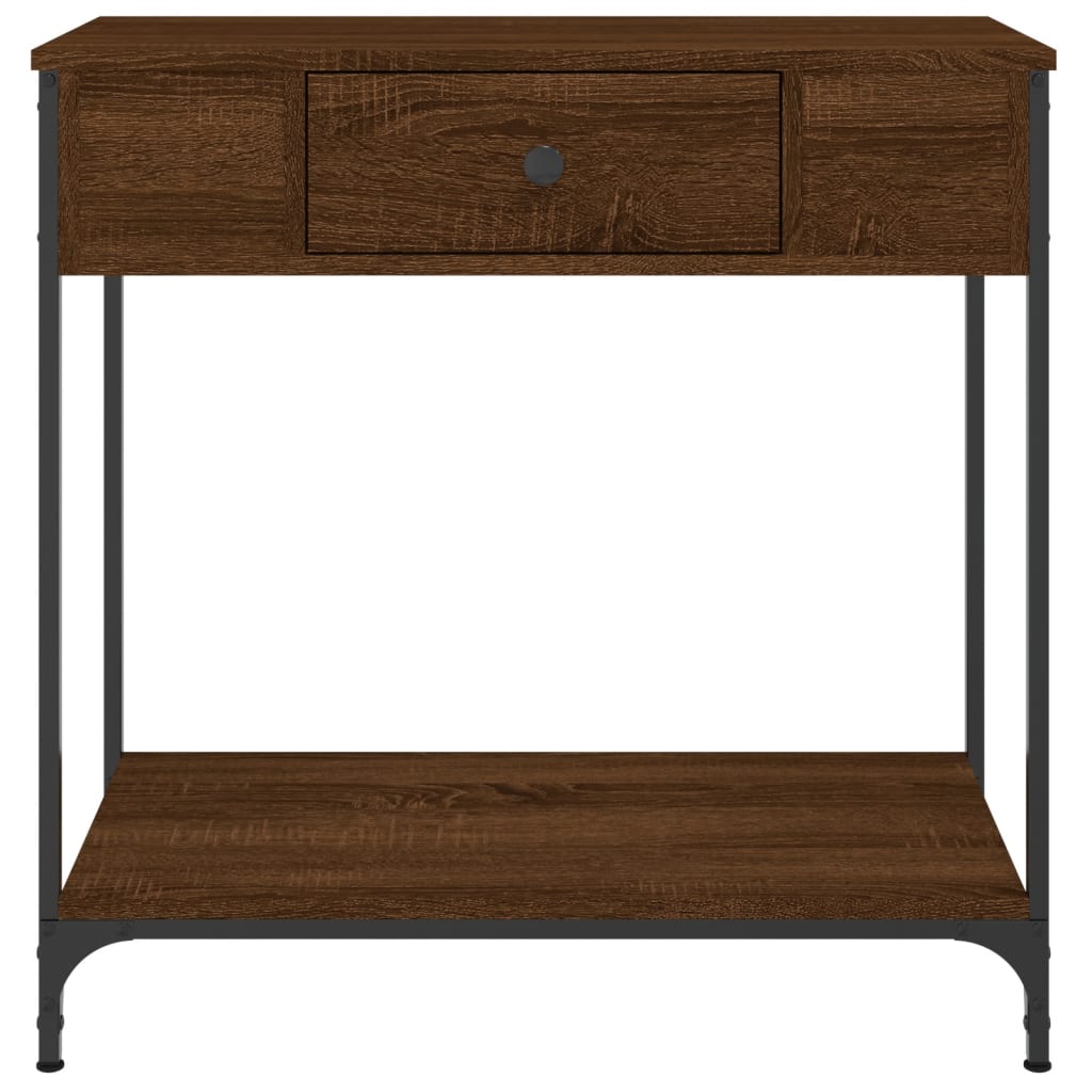 Table console chêne marron 75x34,5x75 cm bois d'ingénierie - XIOS