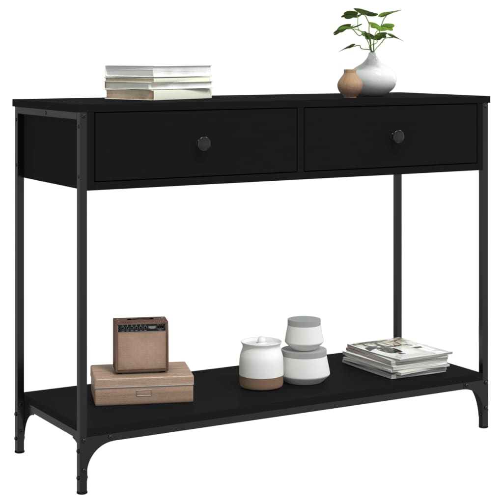 Table console noir 100x34,5x75 cm bois d'ingénierie - XIOS