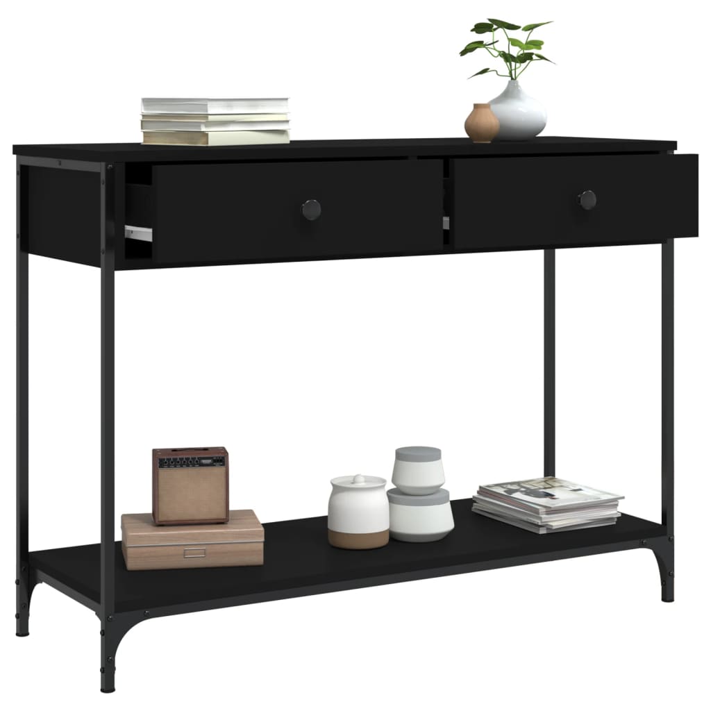 Table console noir 100x34,5x75 cm bois d'ingénierie - XIOS