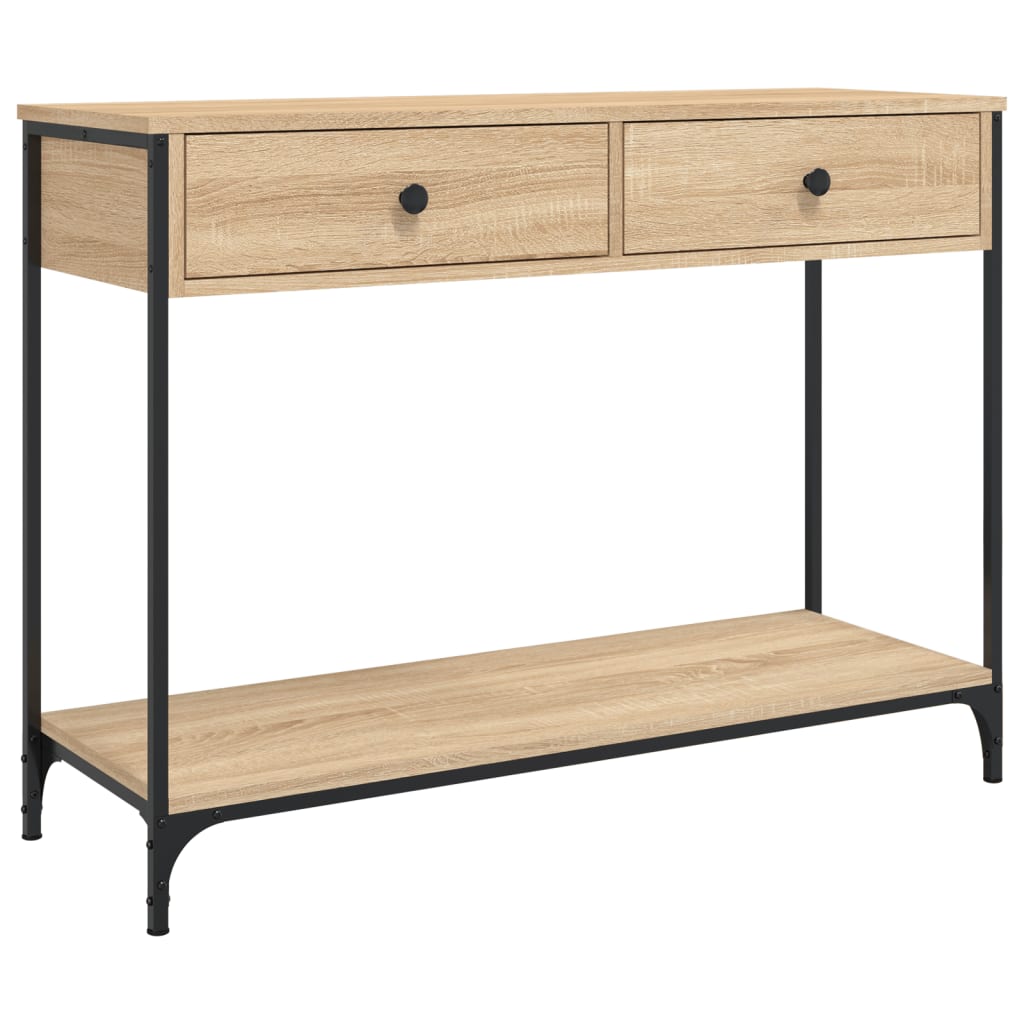 Table console chêne sonoma 100x34,5x75 cm bois d'ingénierie - XIOS