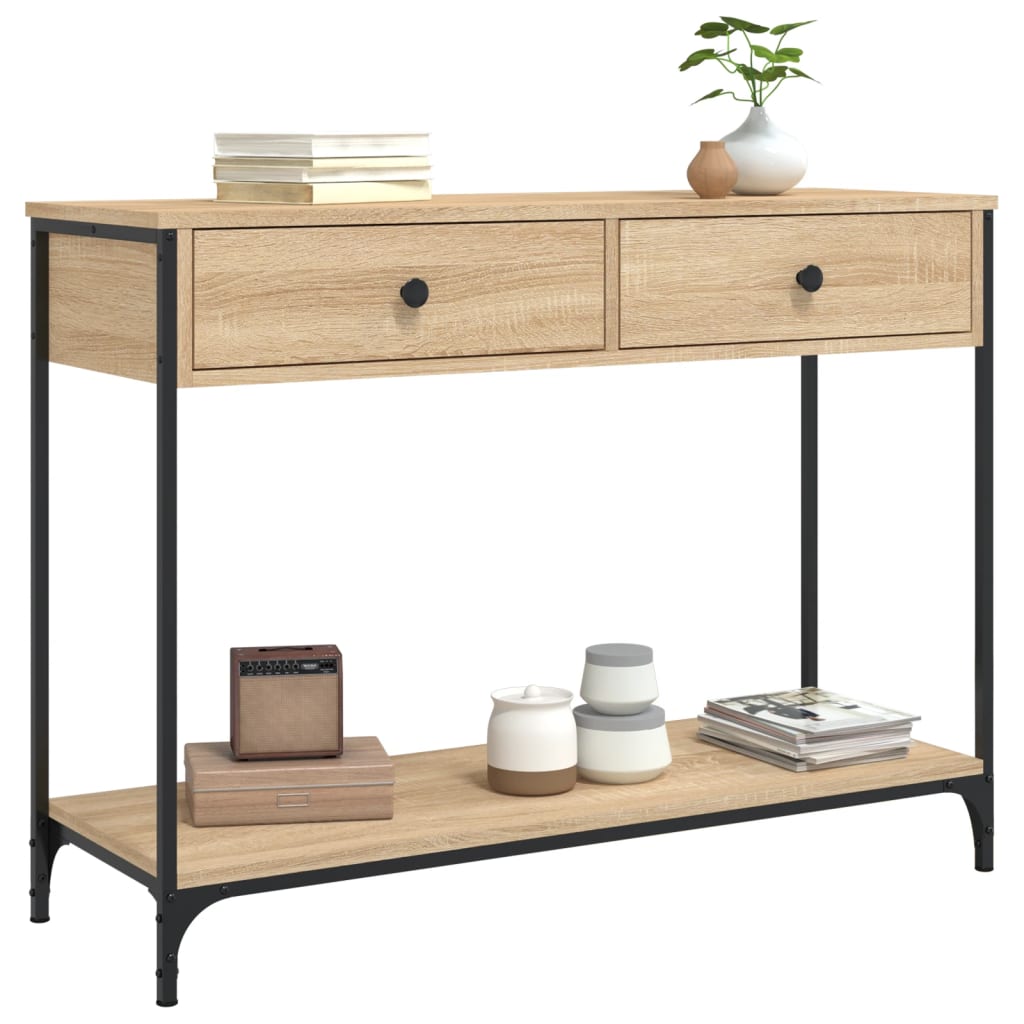 Table console chêne sonoma 100x34,5x75 cm bois d'ingénierie - XIOS