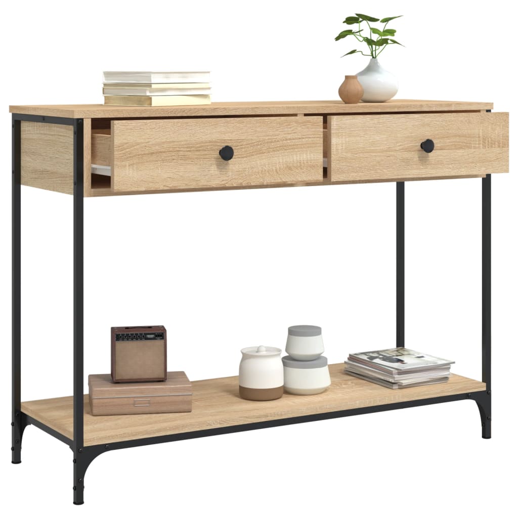 Table console chêne sonoma 100x34,5x75 cm bois d'ingénierie - XIOS