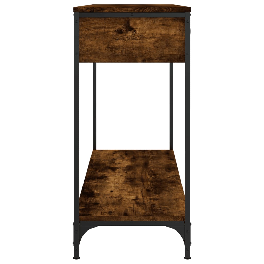 Table console chêne fumé 100x34,5x75 cm bois d'ingénierie - XIOS