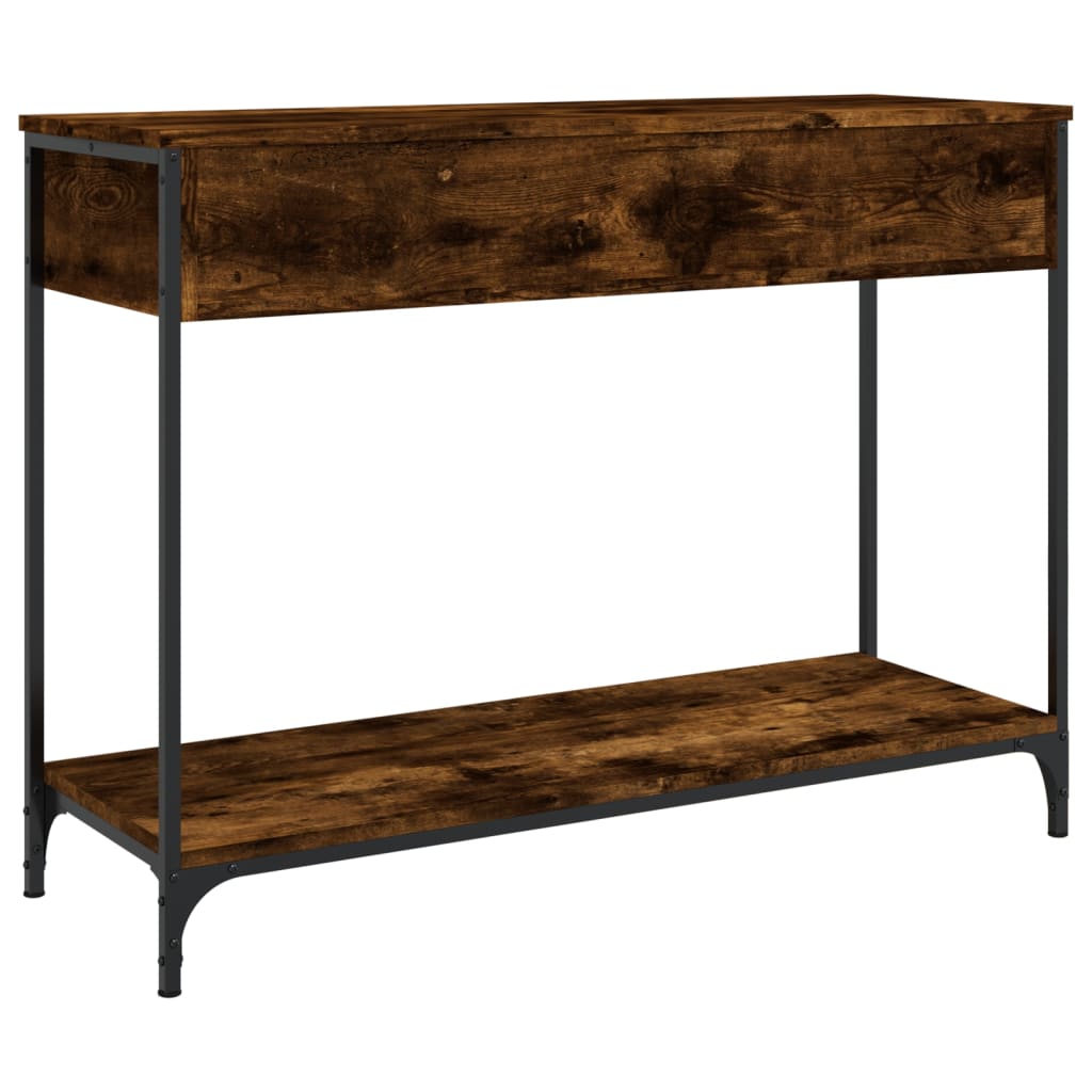 Table console chêne fumé 100x34,5x75 cm bois d'ingénierie - XIOS