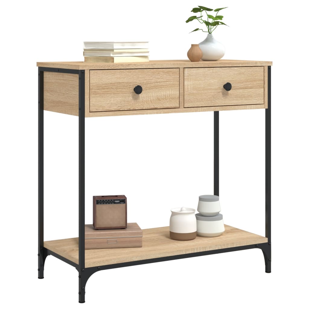 Table console chêne sonoma 75x34,5x75 cm bois d'ingénierie - XIOS