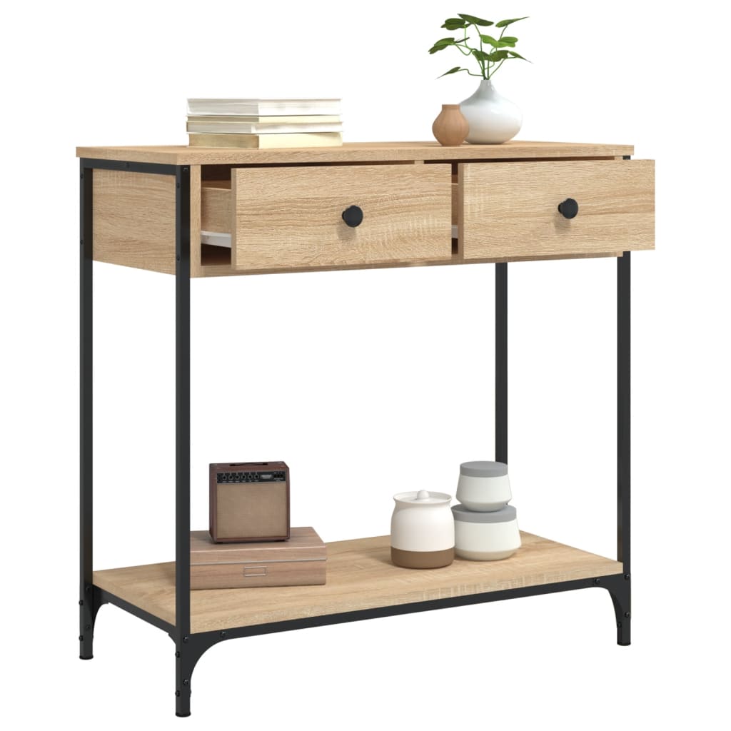 Table console chêne sonoma 75x34,5x75 cm bois d'ingénierie - XIOS