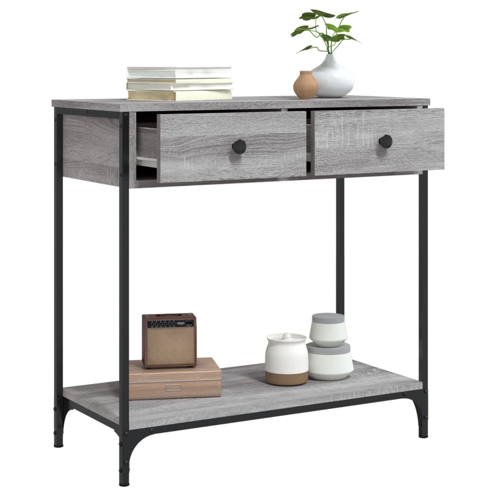Table console sonoma gris 75x34,5x75 cm bois d'ingénierie - XIOS