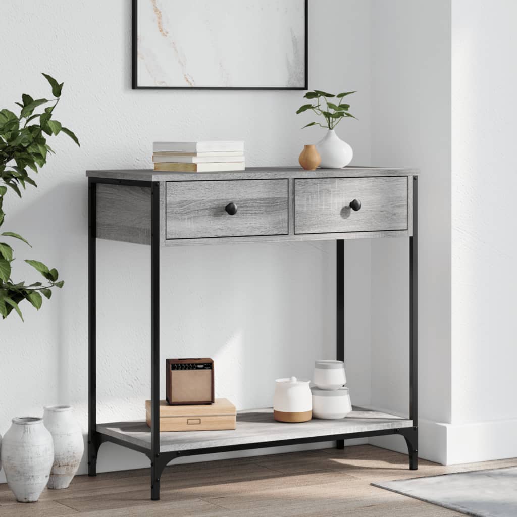 Table console sonoma gris 75x34,5x75 cm bois d'ingénierie - XIOS