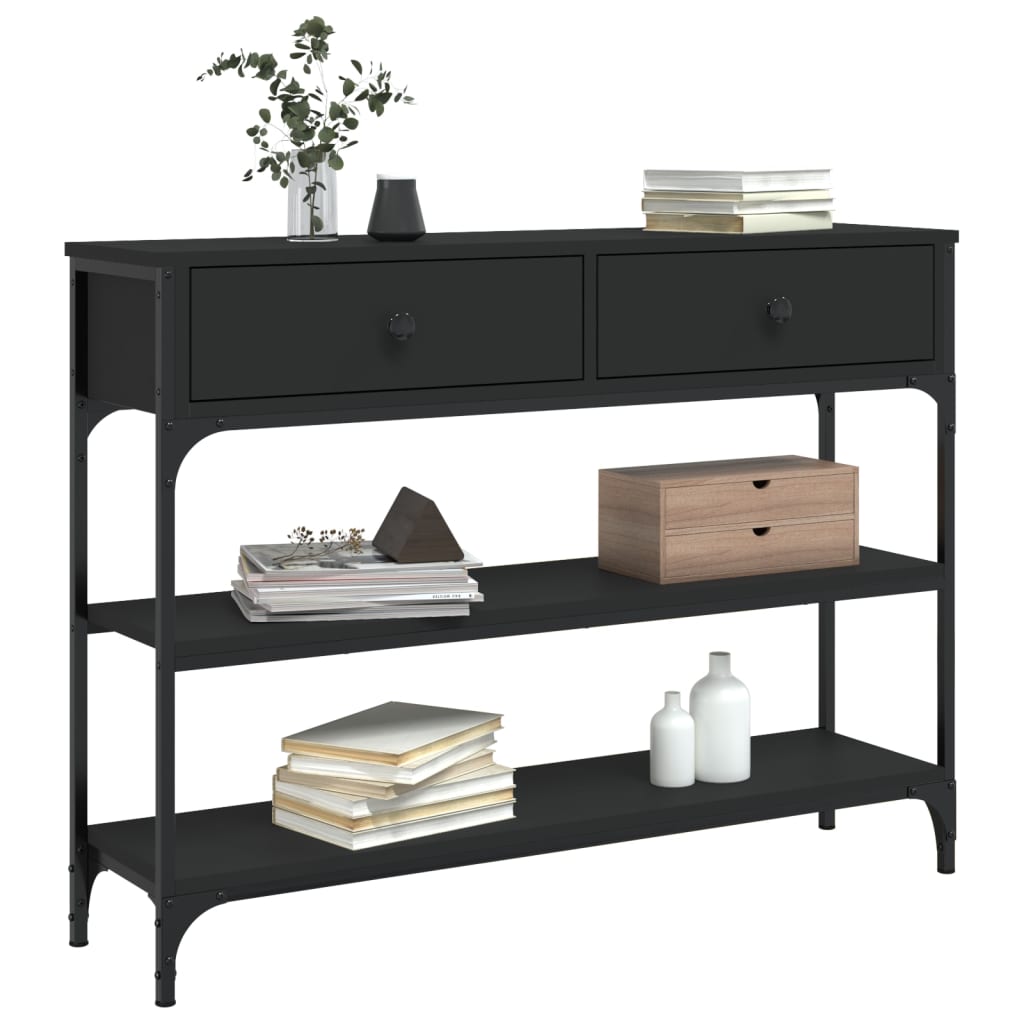 Table console noir 100x25x75 cm bois d'ingénierie - XIOS