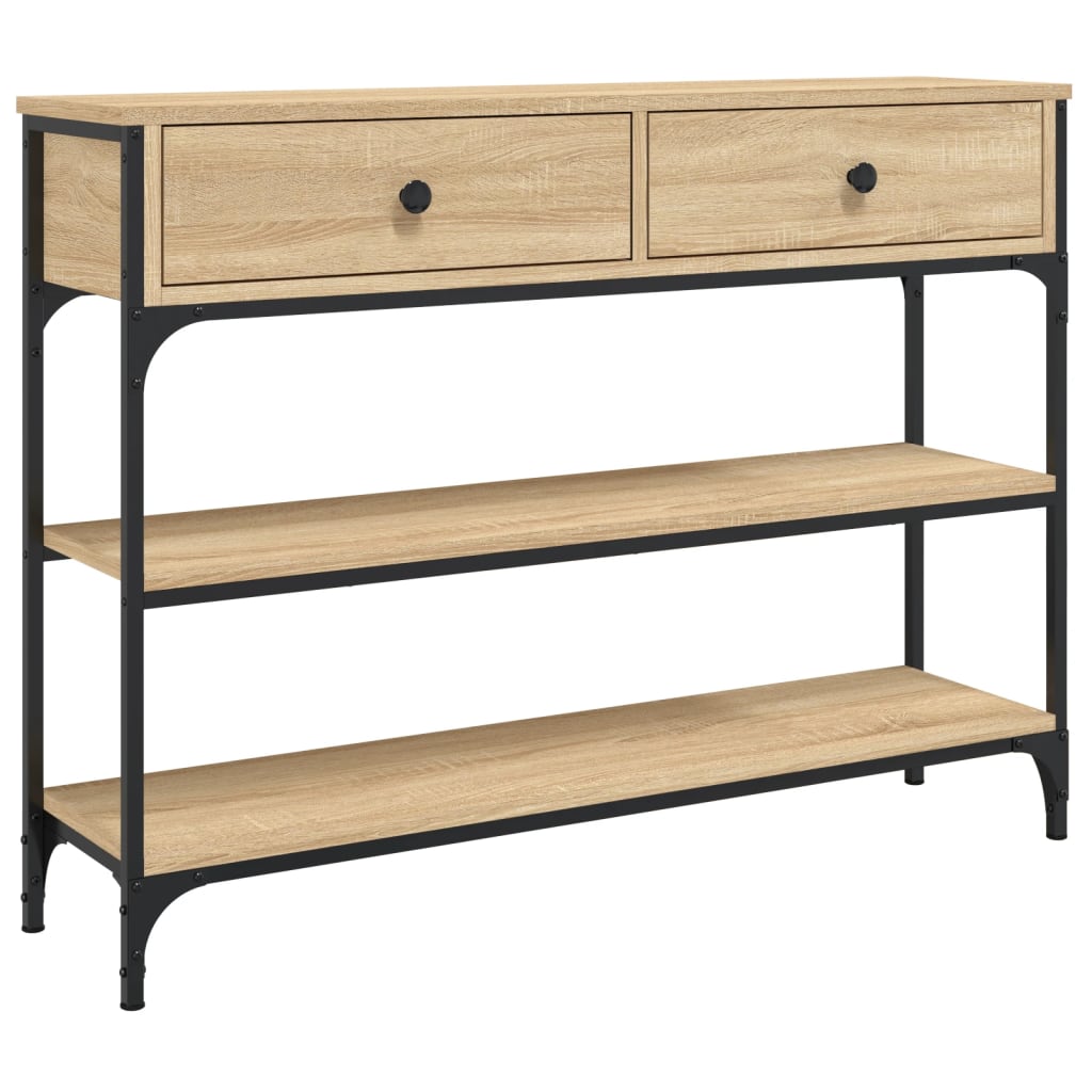 Table console chêne sonoma 100x25x75 cm bois d'ingénierie - XIOS