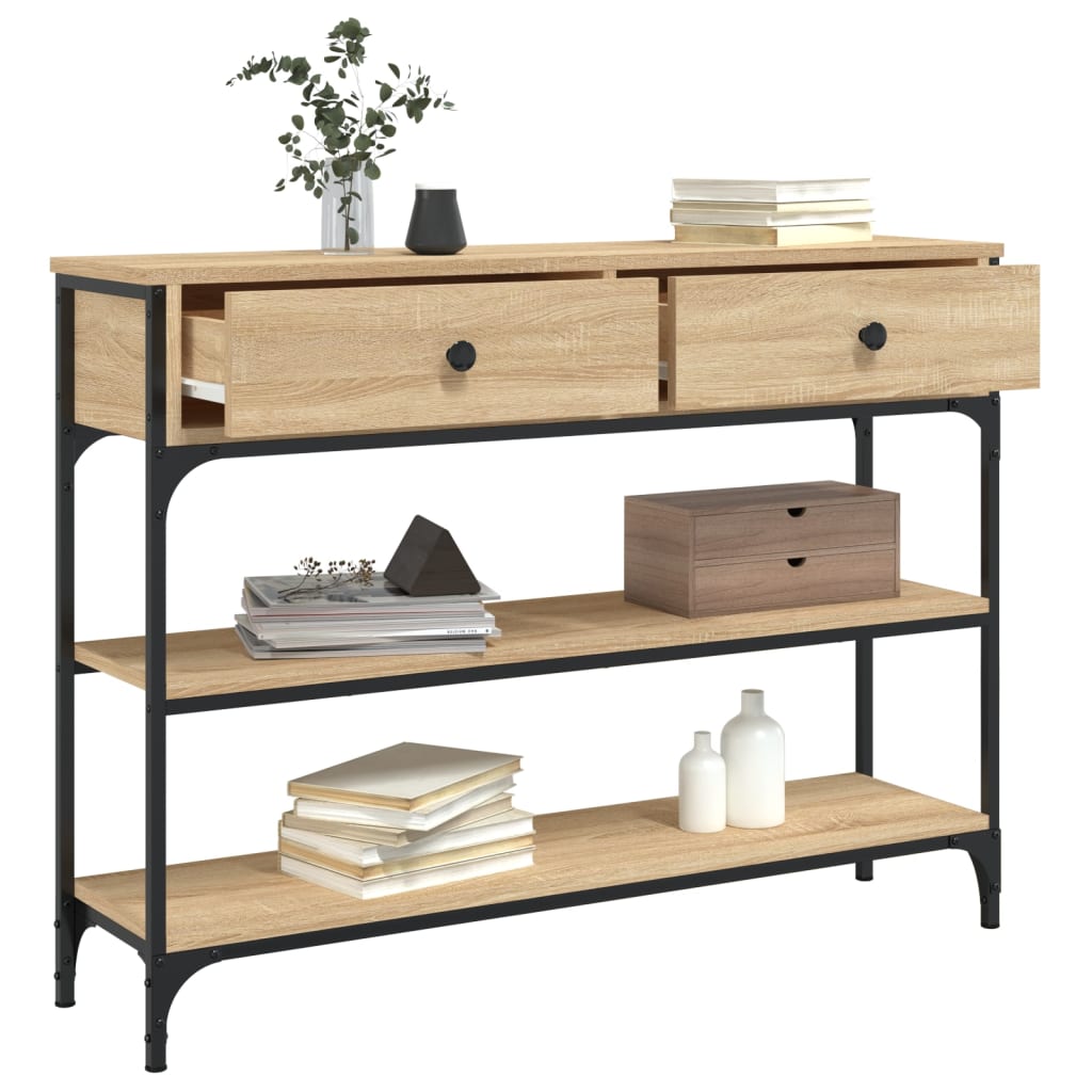 Table console chêne sonoma 100x25x75 cm bois d'ingénierie - XIOS