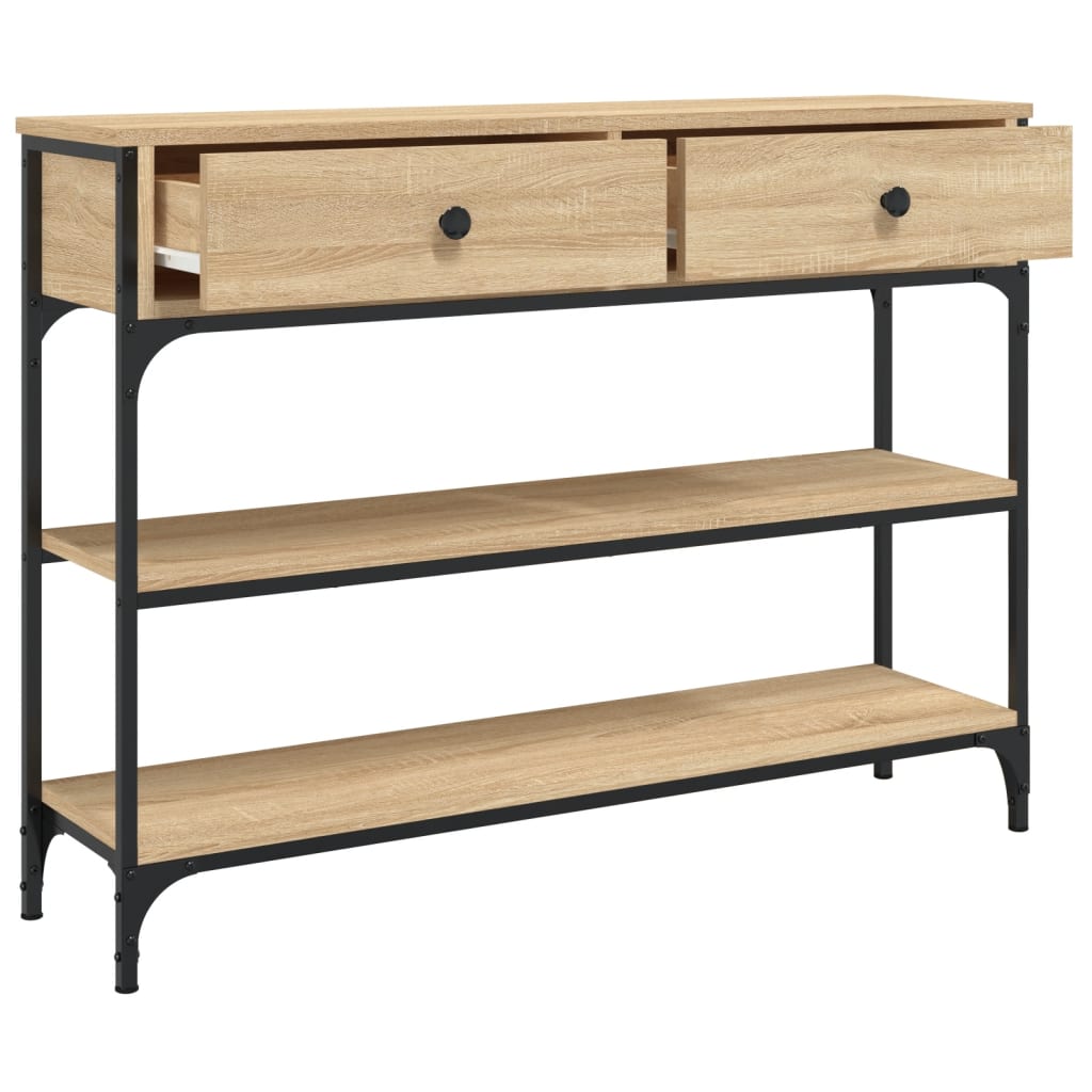 Table console chêne sonoma 100x25x75 cm bois d'ingénierie - XIOS