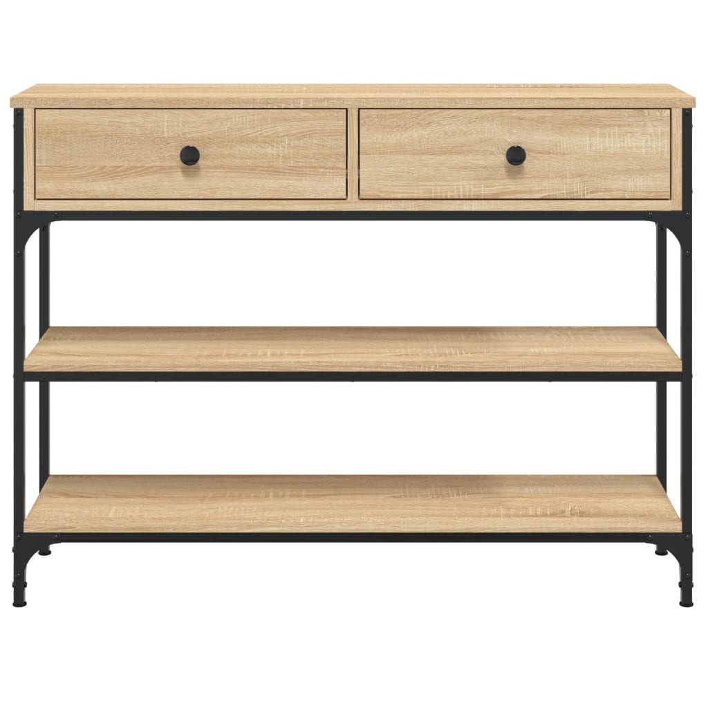 Table console chêne sonoma 100x25x75 cm bois d'ingénierie - XIOS