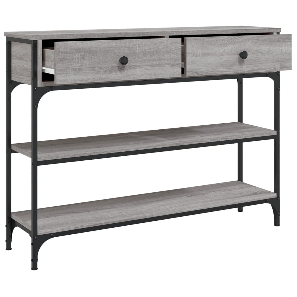 Table console sonoma gris 100x25x75 cm bois d'ingénierie - XIOS